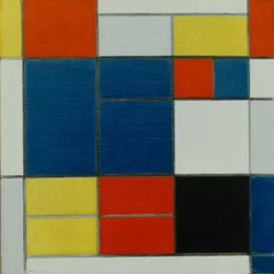 Komposition C; Komposition mit Gelb, Rot, Blau-Grau, Blau und Schwarz