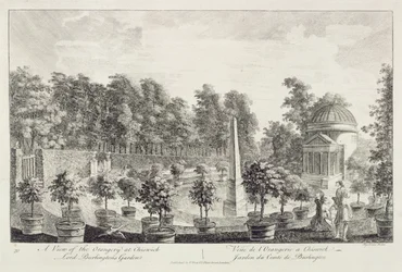 Ein Blick auf die Orangerie, Lord Burlingtons Garten in Chiswick