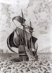Schiff, gestochen von Hieronymus Cock