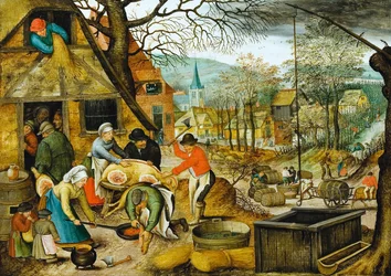 Herbst (Schlachten und Traubenpressen)