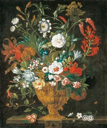 September, aus Die zwölf Monate der Blumen, ein Blumenkalender von Stillleben