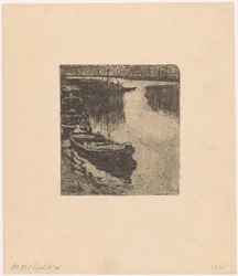 Festgemachte Ruderboote