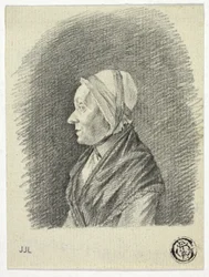 Profil einer alten Frau mit Haube