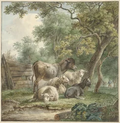 Rinder in einem Obstgarten