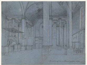 Ansicht des Inneren der Nieuwe Kerk, Haarlem, vom Ostende des Nordschiffs nach Westen blickend