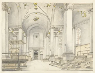 Ansicht des Kirchenschiffs der Nieuwe Kerk, Haarlem, Blick nach Westen