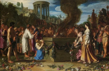 Der Opferstreit von Orestes und Pylades. 1614
