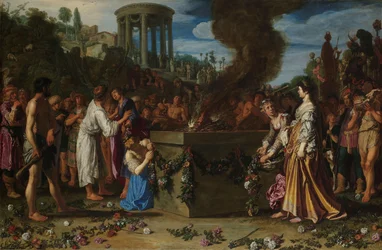 Orestes und Pylades streiten am Altar (Euripides, Iphigenie in Tauris)