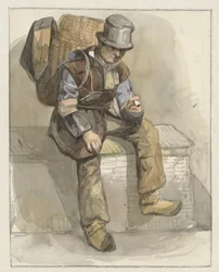 Sitzender Hausierer