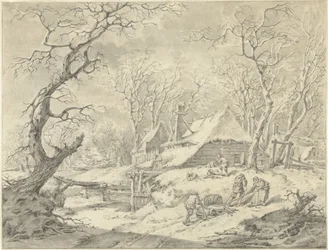 Winterlandschaft mit Bauernhof