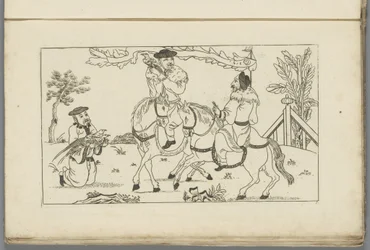 Chinesische Landschaft mit zwei Reitern