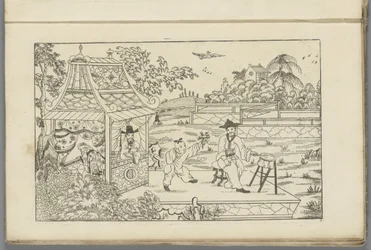 Chinesischer Trommler auf Plateau in Landschaft