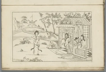 Landschaft mit einer chinesischen Dame