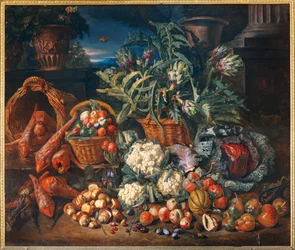 Stillleben: Gemüse und Früchte