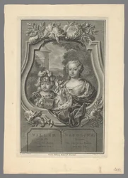 Porträt von Willem V, Prinz von Oranien-Nassau, und Carolina, Prinzessin von Oranien-Nassau