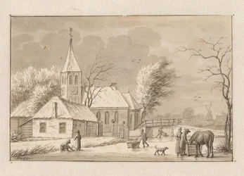 Winteransicht bei einer Kirche