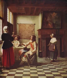 Interieur eines niederländischen Hauses, ca. 1658, ca. 1915