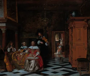 Porträt einer Familie beim Musizieren, 1663