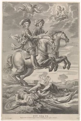 Ferdinand von Österreich mit Ferdinand, König von Böhmen und Ungarn, zu Pferd bei der Schlacht von Nördlingen