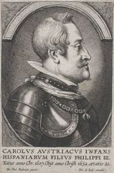Porträt von Karl von Österreich, Infant von Spanien, im Profil nach rechts