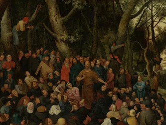 Detail von Johannes predigt der Menge