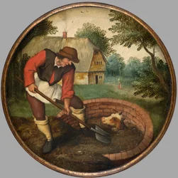 Es ist zu spät, den Brunnen zu füllen, nachdem das Kalb ertrunken ist, ca. 1594