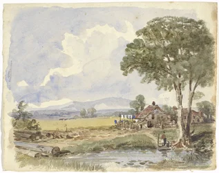 Landschaft mit Bauernhof