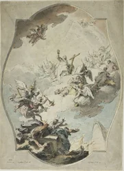 Der Glaube überwindet die Ketzerei (recto); Nachzeichnung nach Der Glaube überwindet die Ketzerei (verso)