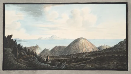 Ansicht des aktuellen Zustands des kleinen Berges, der durch die Explosion im Jahr 1760 entstanden ist, Platte XIII, aus 