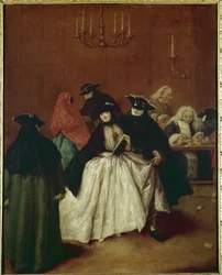 Il Ridotto (der private Raum des Palazzo San Moise, Venedig) oder Maske a Reduto