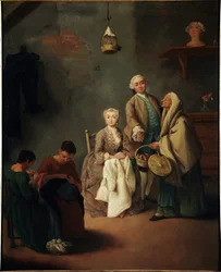Die Arbeitsschule. Gemälde von Pietro Longhi, 1752