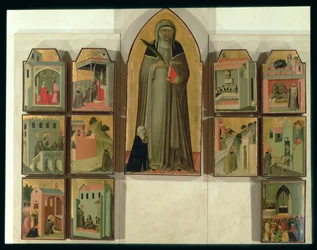 Szenen aus dem Leben der seligen Demut, um 1341 (Tempera auf Holztafel) (Detail)