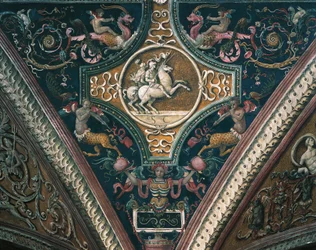 Planeten und groteske dekorative Motive