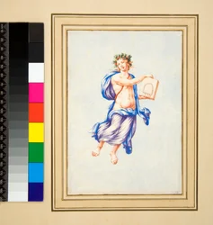 Männliche Figur schwebend