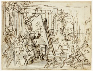 Erdbeben im Atelier eines Künstlers