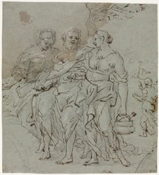 Lot und seine Töchter recto Skizze für Lot und seine Töchter verso, 1600er Jahre