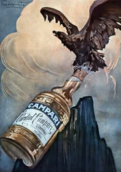 Werbeplakat illustriert von Plinio Codognato für Cordial Campari, Mailand 1920er Jahre