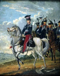 Fürst Józef Antoni Poniatowski (1763-1813) mit Führern, um 1813