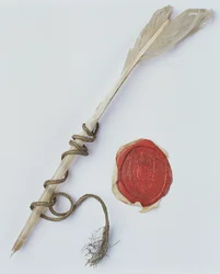 Federkiel und Wachssiegel, 1802