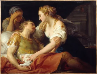 Der Tod von Marc Antoine, der römische Politiker und General Marc Antoine (Marcus Antonius) (83-30 v. Chr.) starb in den Armen von Kleopatra. 1760 Brest, Museum der Schönen Künste