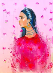 Elegante Frau Rosa Lotus