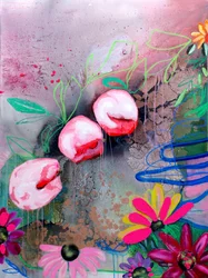 Lebendige abstrakte Blumen