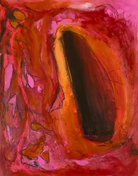 Feuriges Rotes Abstraktes Portal