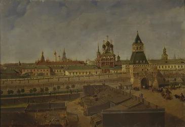 Die Ilyinsky-Tore in Moskau, Mitte des 19. Jahrhunderts