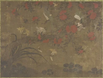 Papageien essen Granatäpfel, 17.-18. Jahrhundert