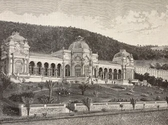 Casino in Ospedaletti, Italien, Stich nach einer Zeichnung von Quinto Cenni, aus L
