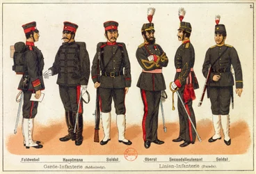 Sino-Japanischer Krieg - Uniformen der japanischen Armee, Gravur, Leipzig
