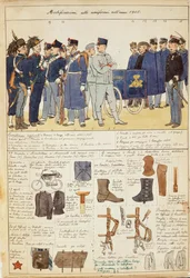 Uniformvariationen des Königreichs Italien, Farbtafel von Quinto Cenni