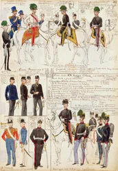 Verschiedene Uniformen des Herzogtums Modena von Quinto Cenni, Farbtafel