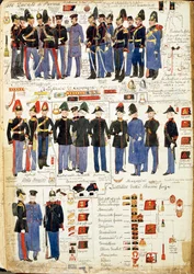 Verschiedene Uniformen des Herzogtums Parma